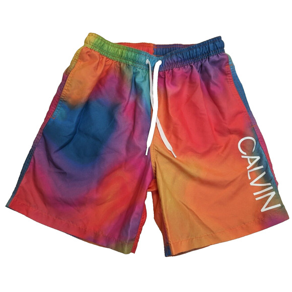 Calvin Klein Other - Calvin Klein Mens Rainbow Swim Trunks Shorts Elastic Waist Mesh Size Small